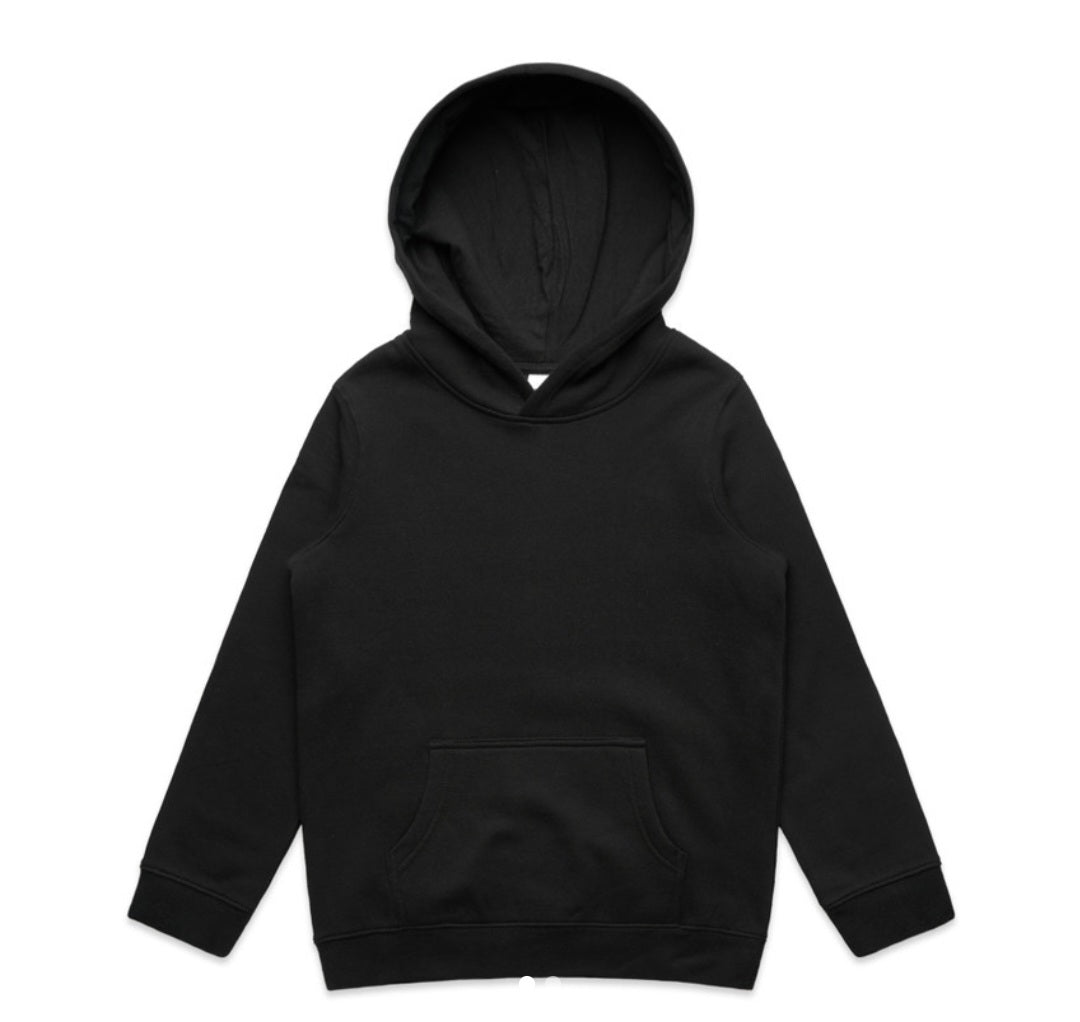 AS COLOURS- KIDS SUPPLY HOOD & LOGO DESIGN/ QTY OF 5