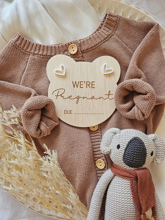 TEDDY- WE'RE PREGNANT ANNOUNCMENT PLAQUE