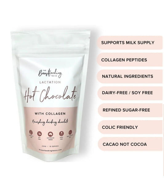 THE BREASTFEEDING TEA CO - LACTATION HOT CHOCOLATE WITH COLLAGEN