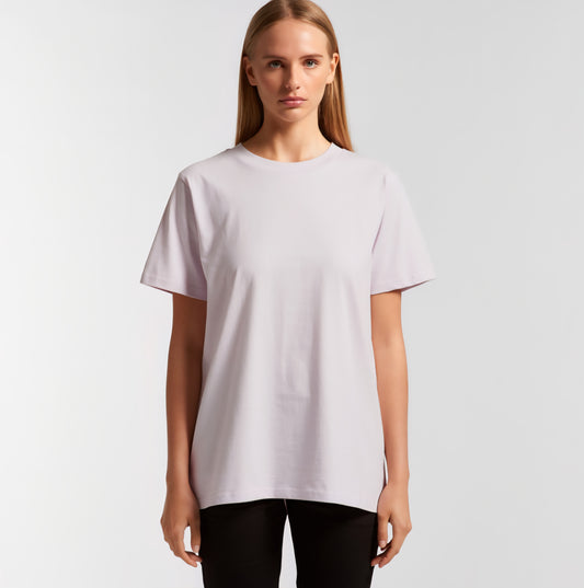 AS COLOURS- WO'S CLASSIC TEE/ FRONT AND BACK LOGO DESIGN, BULK BUY 5 TEES