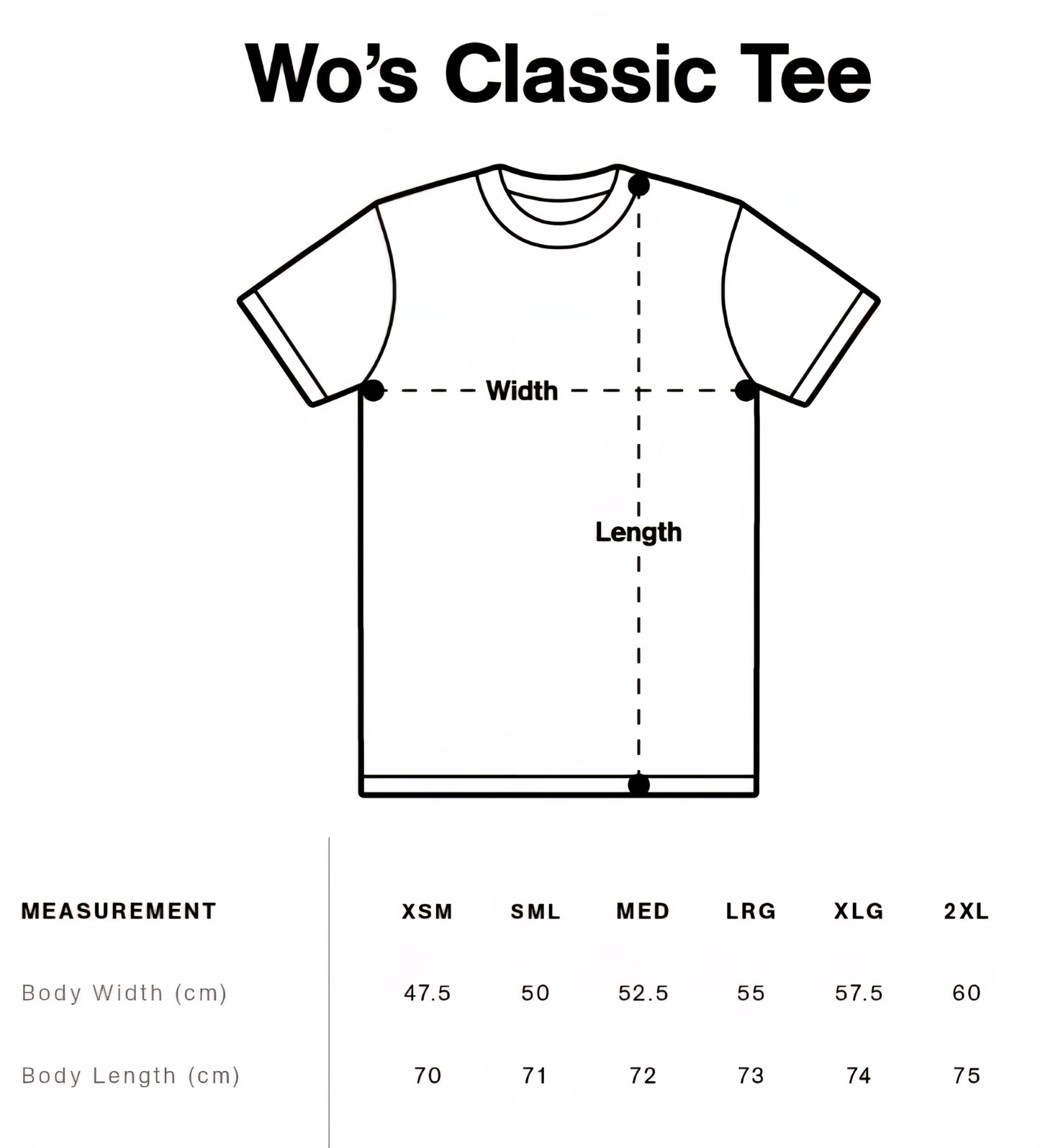 AS COLOURS- WO'S CLASSIC TEE/ FRONT AND BACK LOGO DESIGN, BULK BUY 10 TEE'S