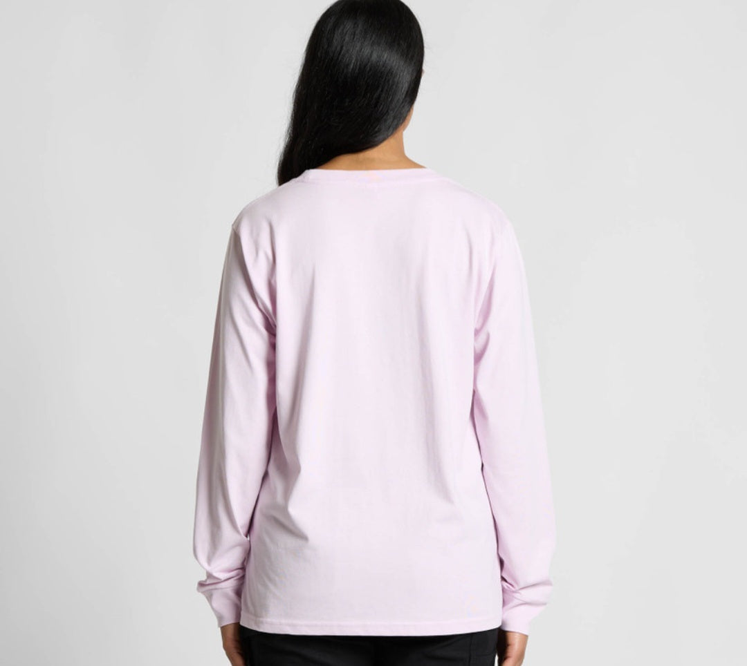 AS COLOURS- WO'S CLASSIC L/S, WITH LOGO DESIGN- QUANTITY OF 5