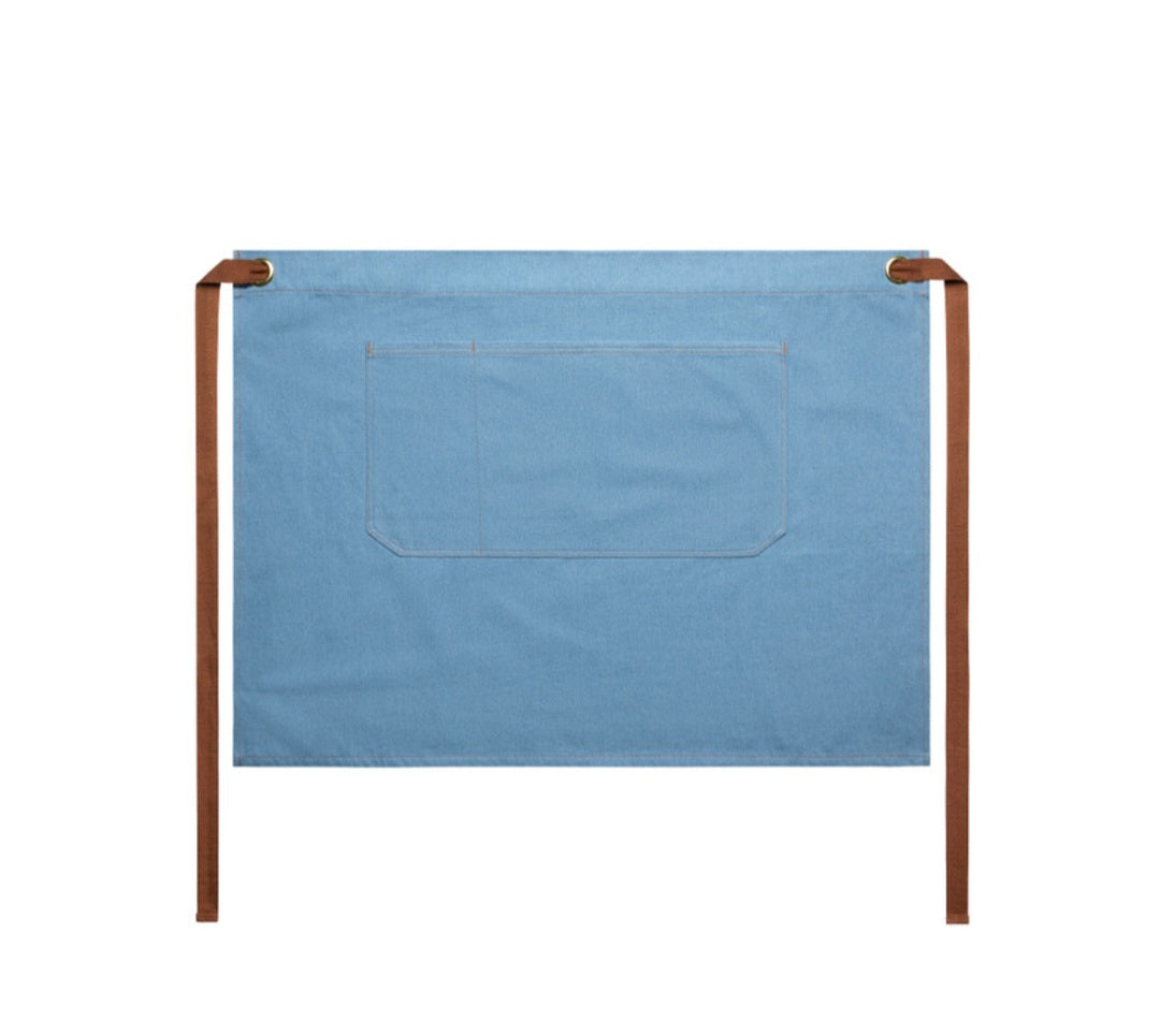 AS COLOURS- DENIM APRON 1/2, WITH LOGO DESIGN/ SINGLE APRON