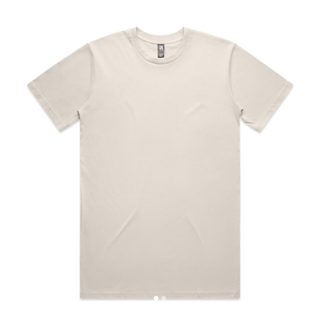 AS COLOURS- MEN'S TEE & LOGO DESIGN/ QUANTITY OF 10