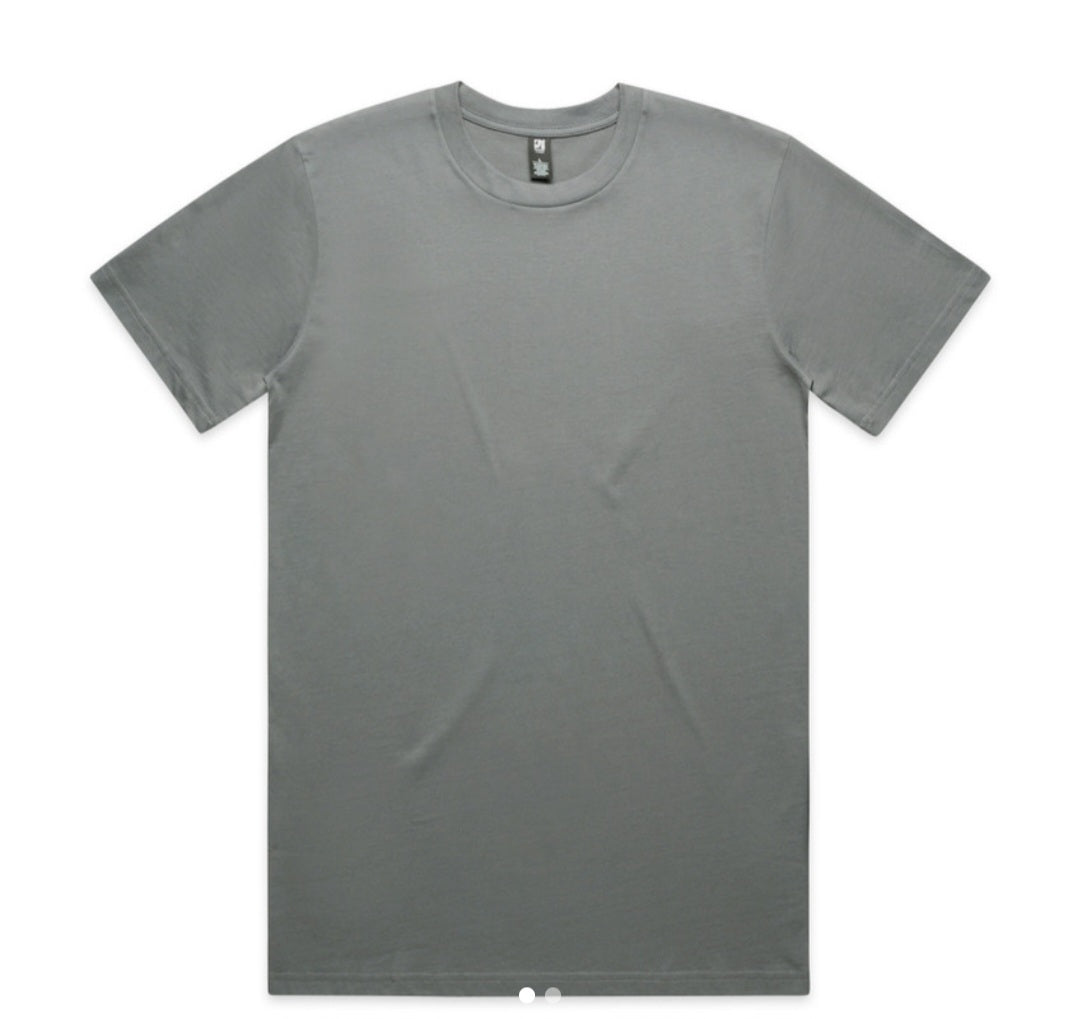 AS COLOURS- MEN'S TEE & LOGO DESIGN/ QUANTITY OF 5