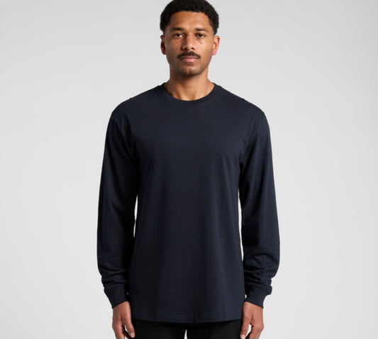 AS COLOURS- MEN'S L/S & LOGO DESIGN/ QUANTITY OF 5