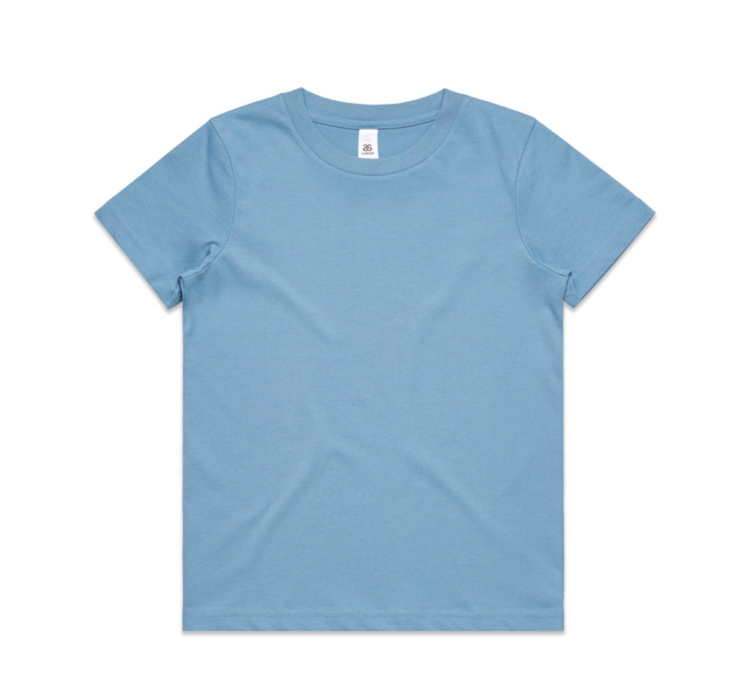 AS COLOURS- KIDS STAPLE TEE & LOGO DESIGN/ QTY OF 5