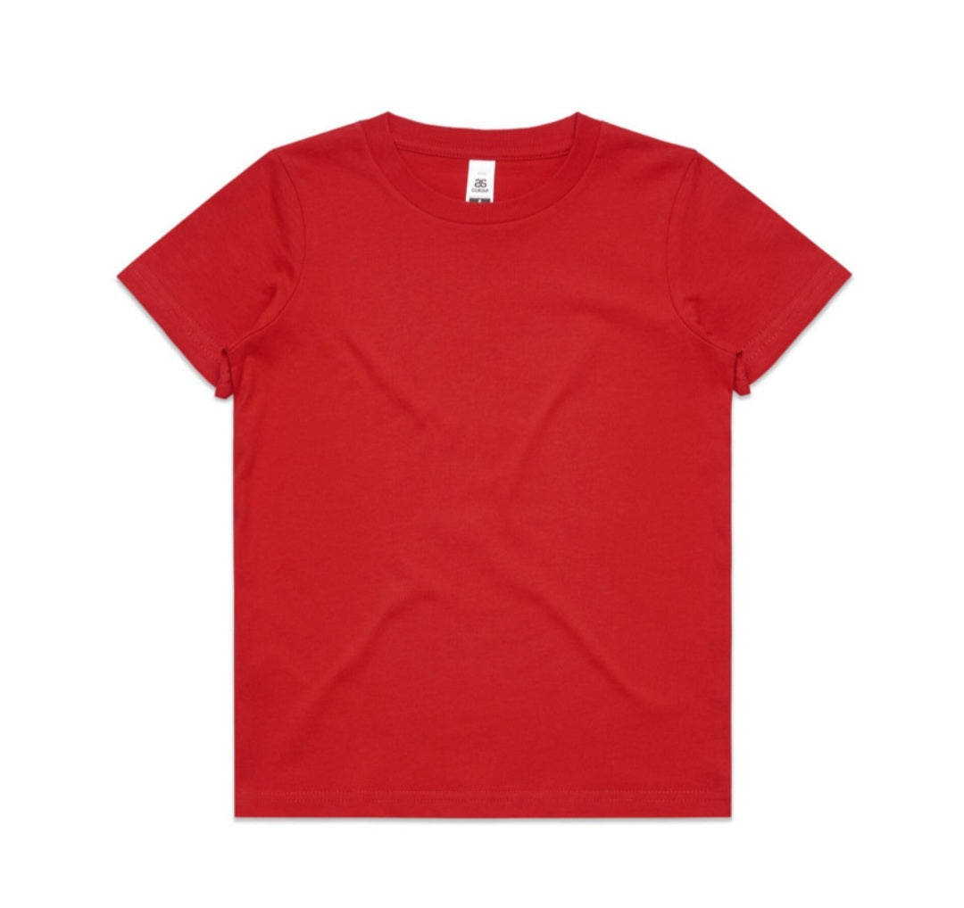 AS COLOURS- KIDS STAPLE TEE & LOGO DESIGN/ QTY OF 5