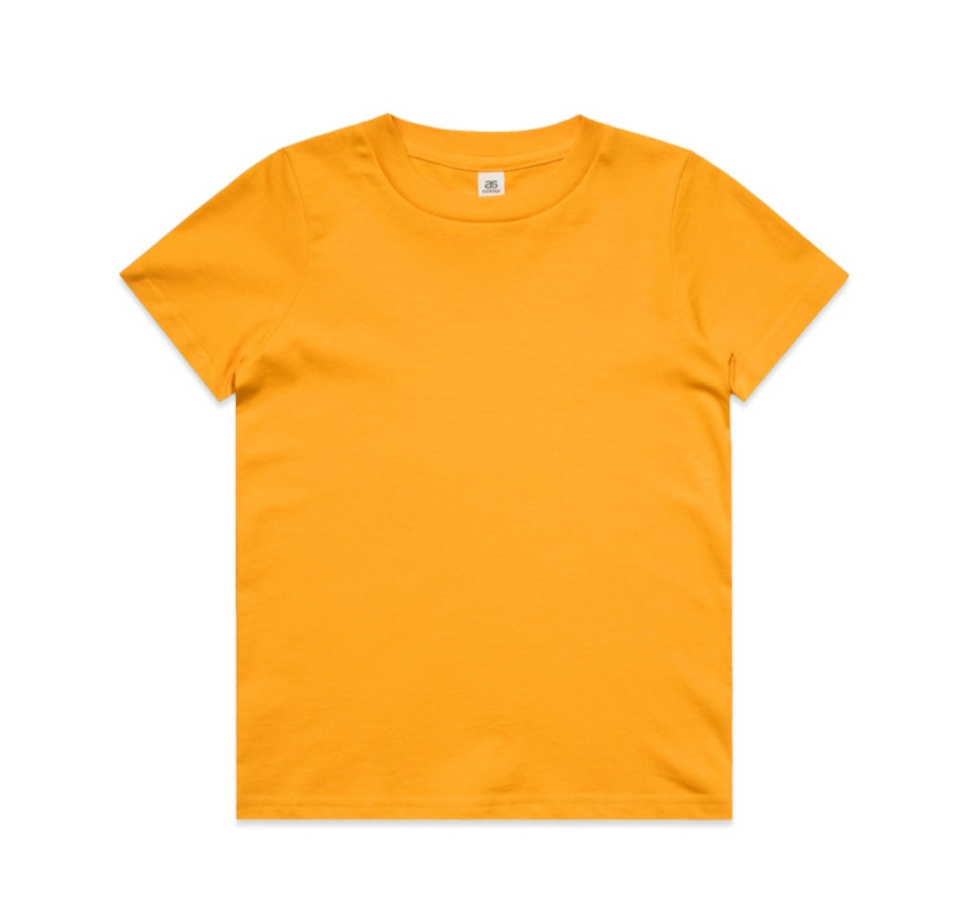 AS COLOURS- KIDS STAPLE TEE & LOGO DESIGN/ QTY OF 5