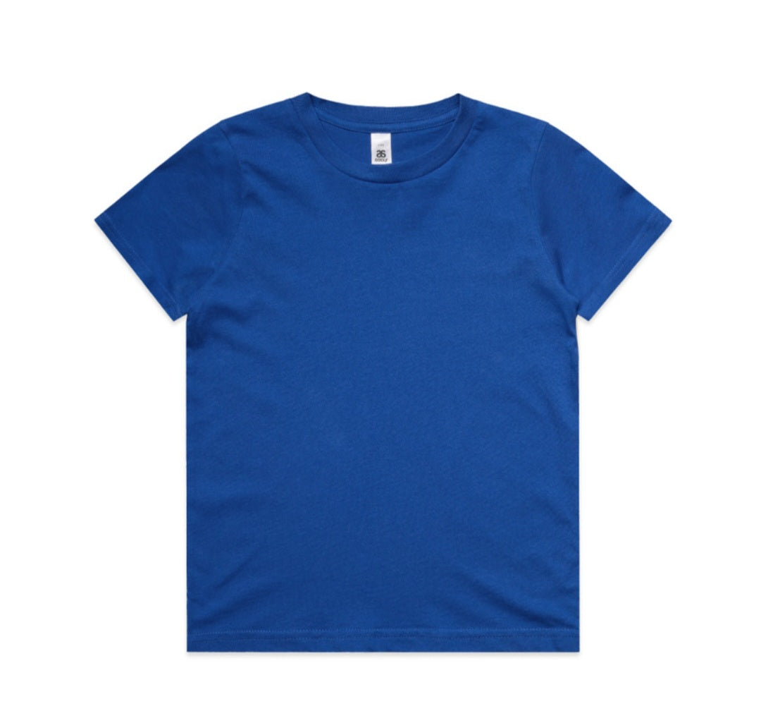 AS COLOURS- KIDS STAPLE TEE & LOGO DESIGN/ QTY OF 10