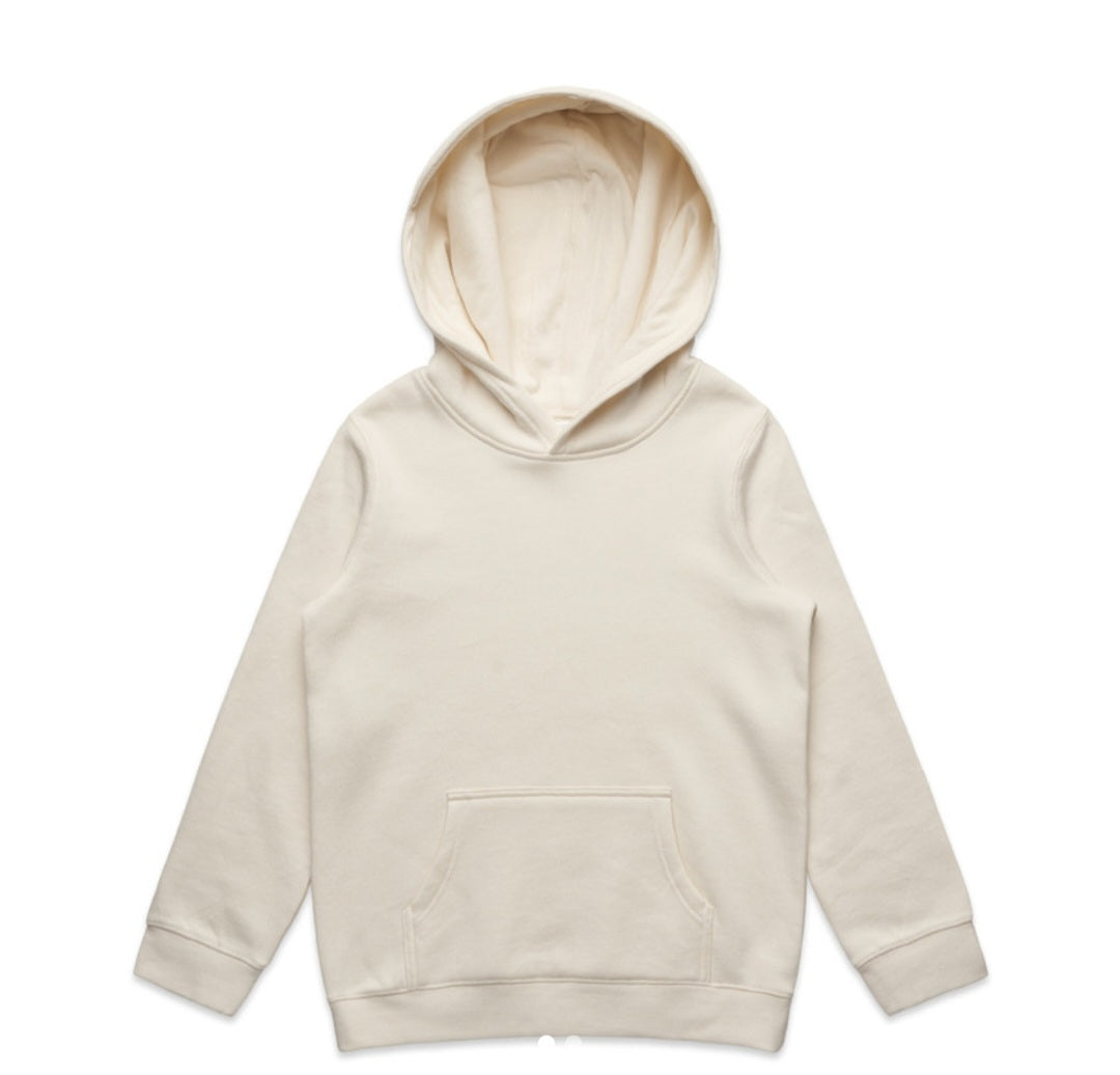 AS COLOURS- KIDS SUPPLY HOOD & LOGO DESIGN/ QTY OF 5