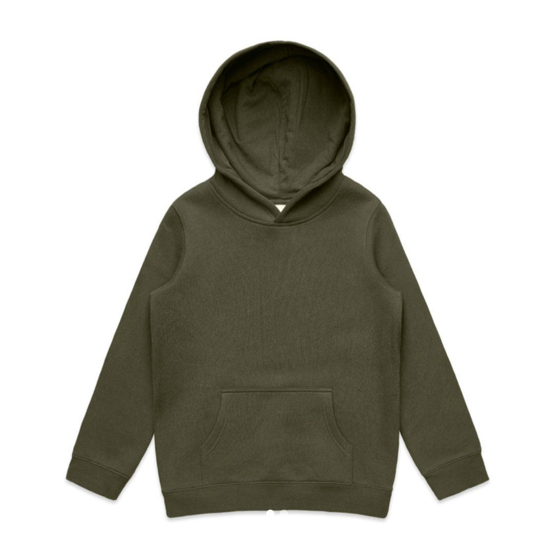 AS COLOURS- KIDS SUPPLY HOOD & LOGO DESIGN/ QTY OF 10