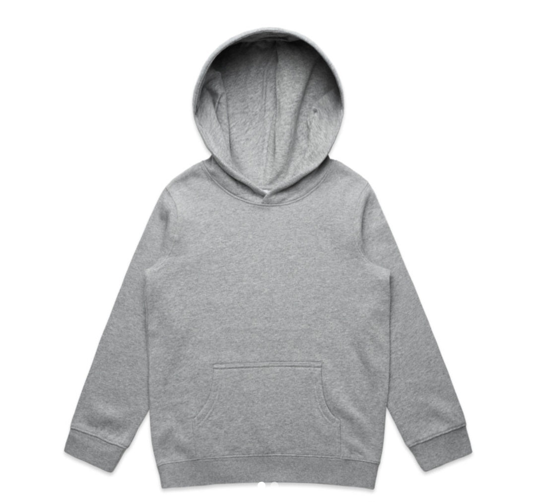 AS COLOURS- KIDS SUPPLY HOOD & LOGO DESIGN/ QTY OF 5