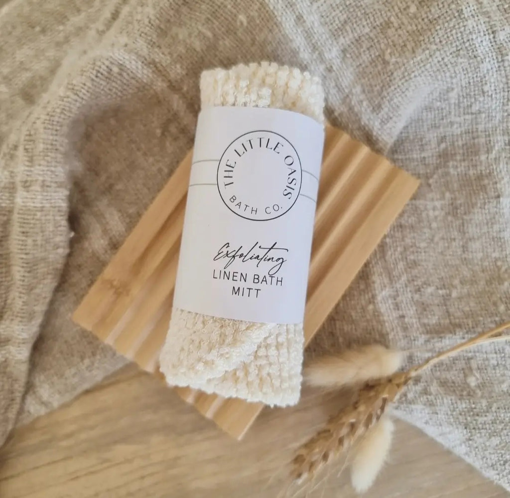 EXFOLIATING LINEN MITT- The Little Oasis Bath Co