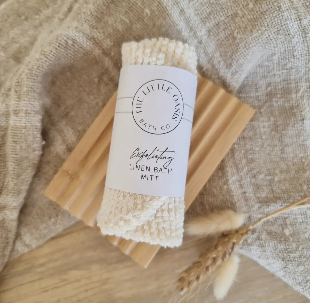 EXFOLIATING LINEN MITT- The Little Oasis Bath Co