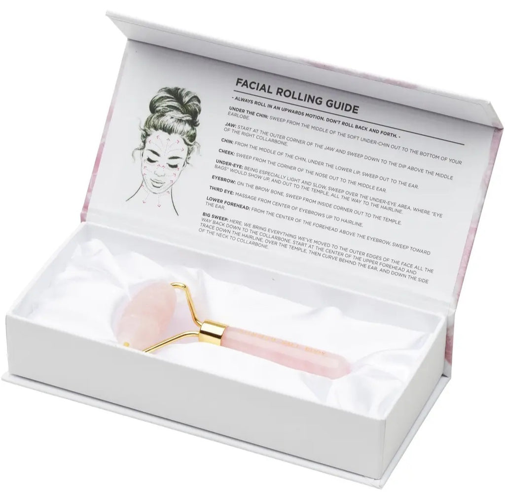 FACIAL ROLLER- SPIKY ROSE QUARTZ