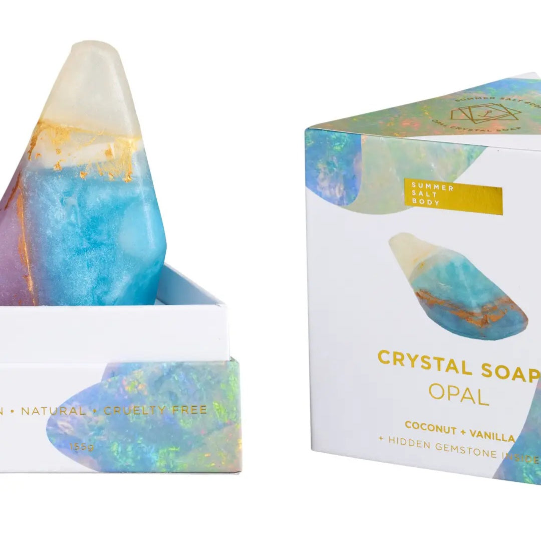 OPAL CRYSTAL SOAP- WITH HIDDEN GEMSTOME