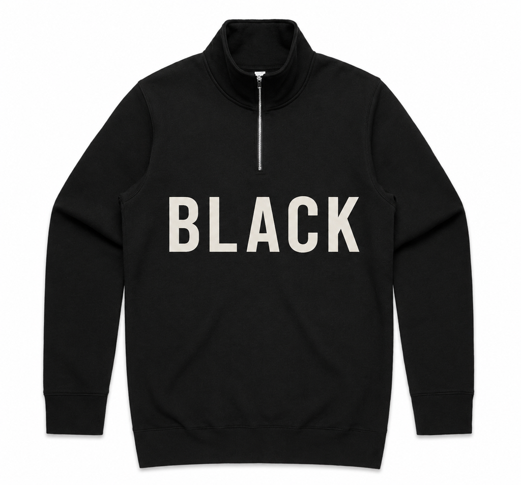 MENS STENCIL HALF ZIP- AS COLOURS