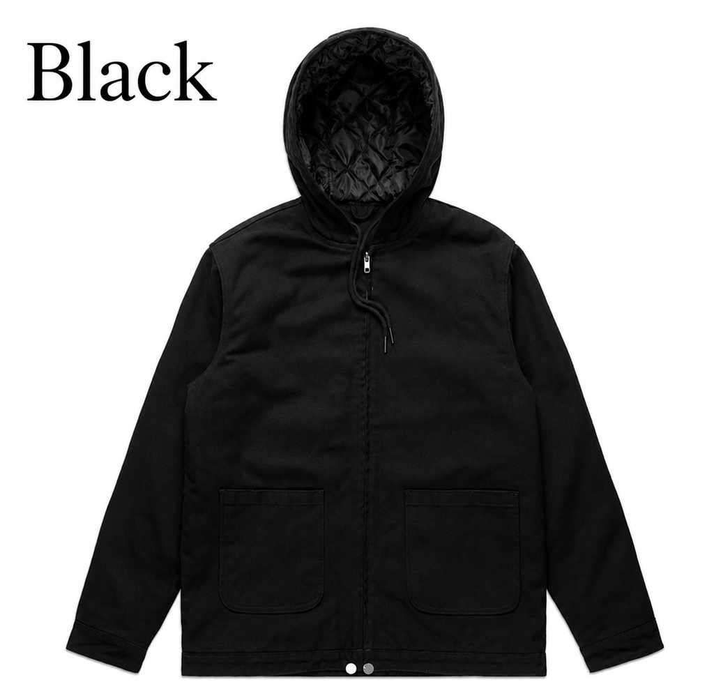 MEN'S CANVAS HOODED JACKET- AS COLOURS