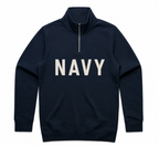 MENS STENCIL HALF ZIP- AS COLOURS