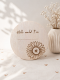 SUNFLOWER NAME ANNOUNCEMENT PLAQUE