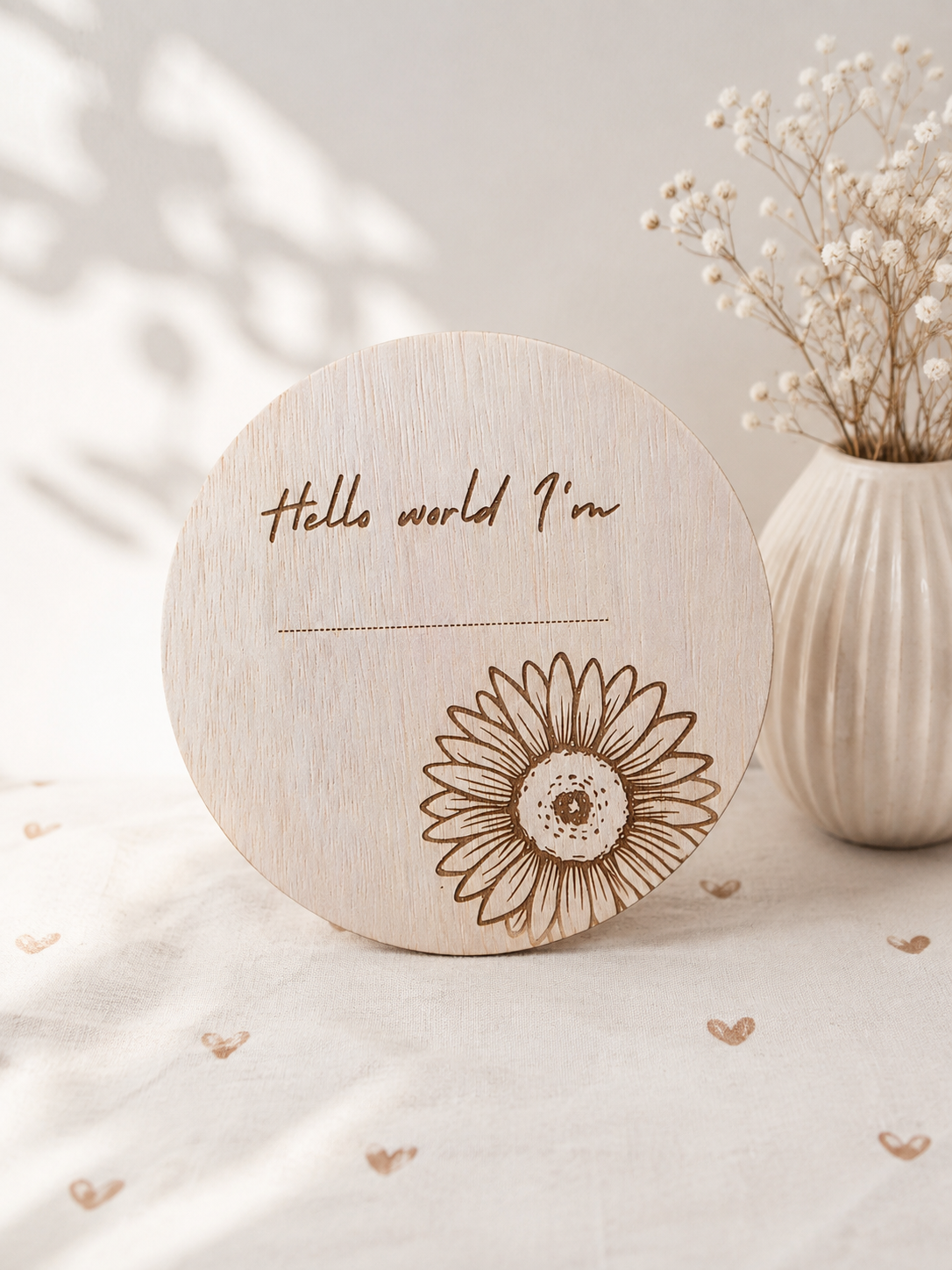 SUNFLOWER NAME ANNOUNCEMENT PLAQUE