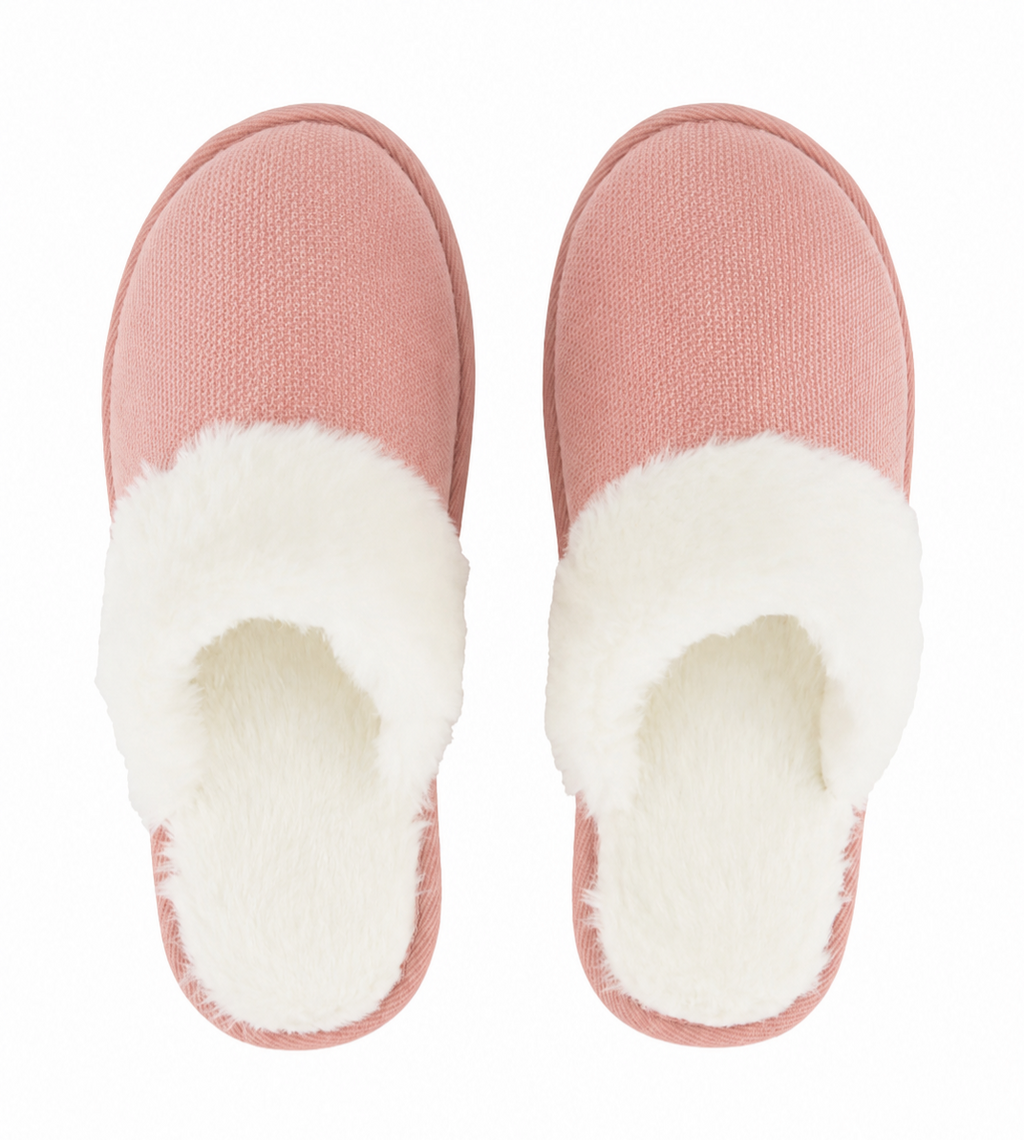 DUSTY PINK CORDUROY SLIPPERS