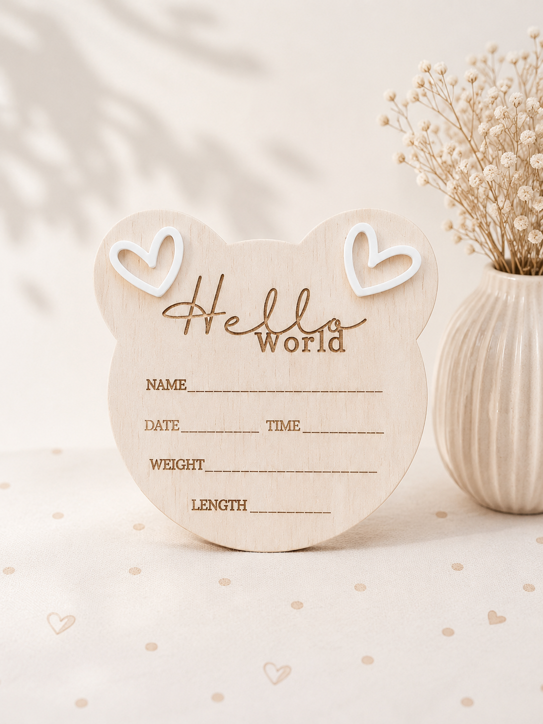 TEDDY BIRTH ANNOUNCEMENT PLAQUE