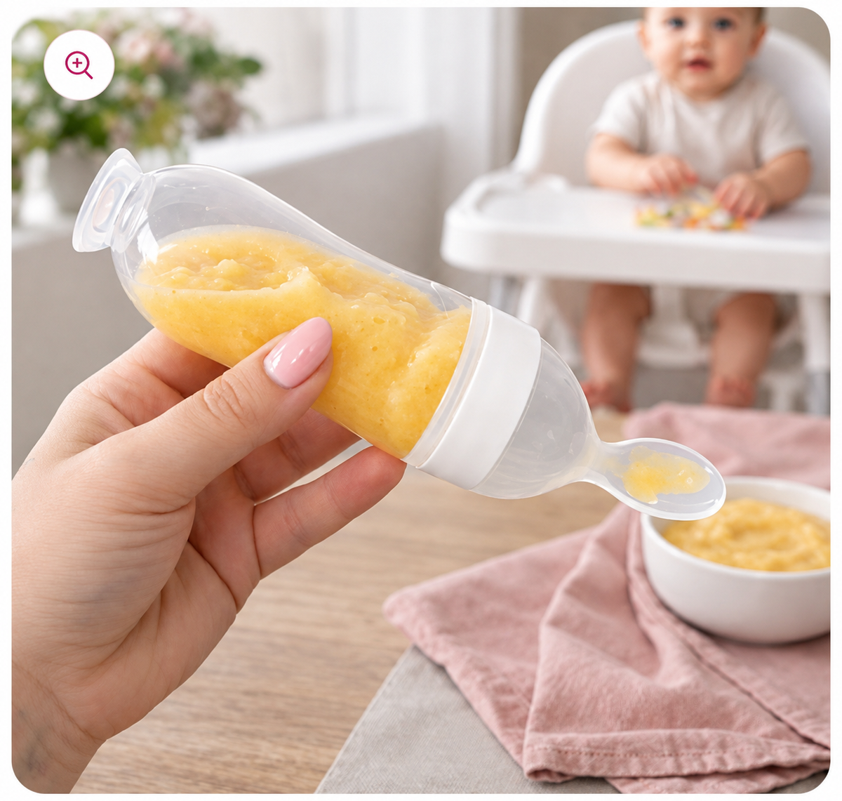 SILICON SQUEEZE FEEDING SPOON