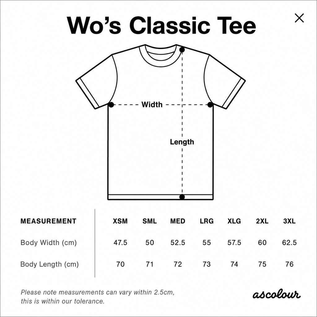 WOMENS CLASSIC TEE- AS COLOURS