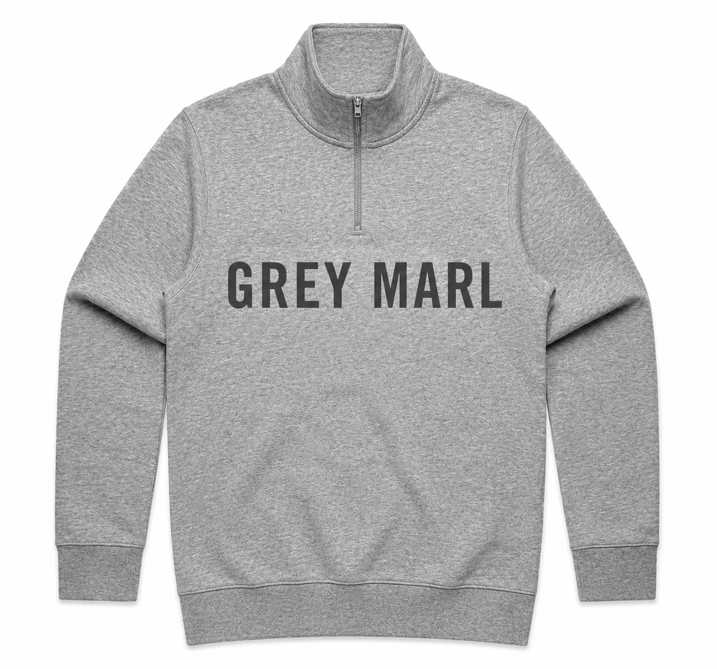 MENS STENCIL HALF ZIP- AS COLOURS