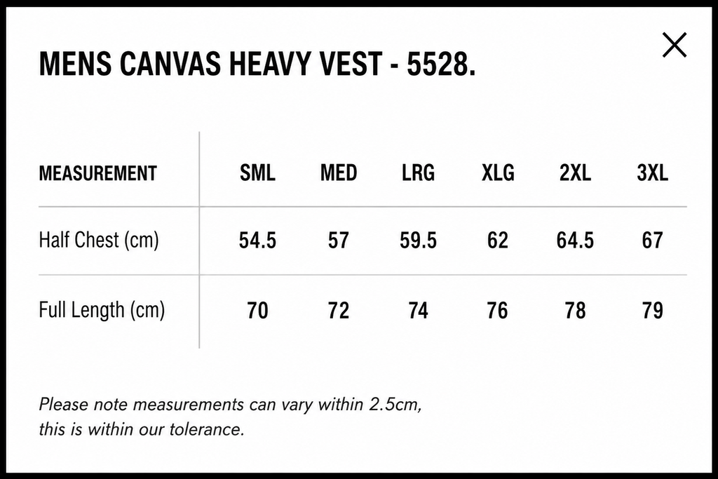 MEN'S HEAVY CANVAS VEST- AS COLOURS