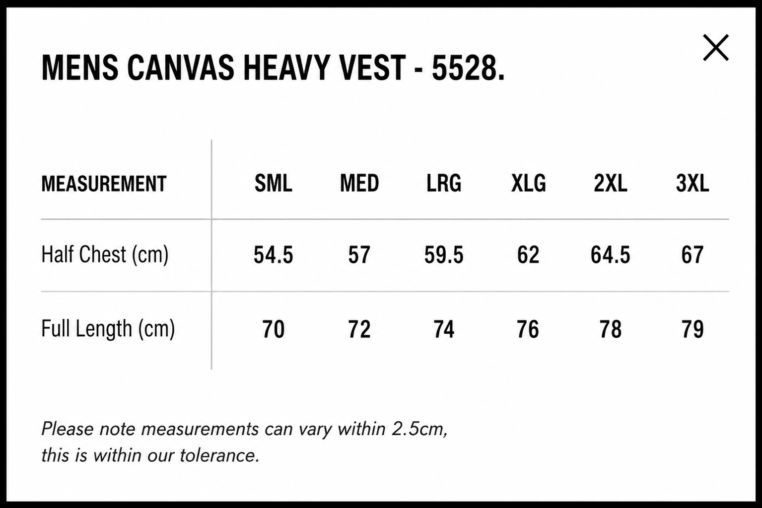 MEN'S HEAVY CANVAS VEST- AS COLOURS