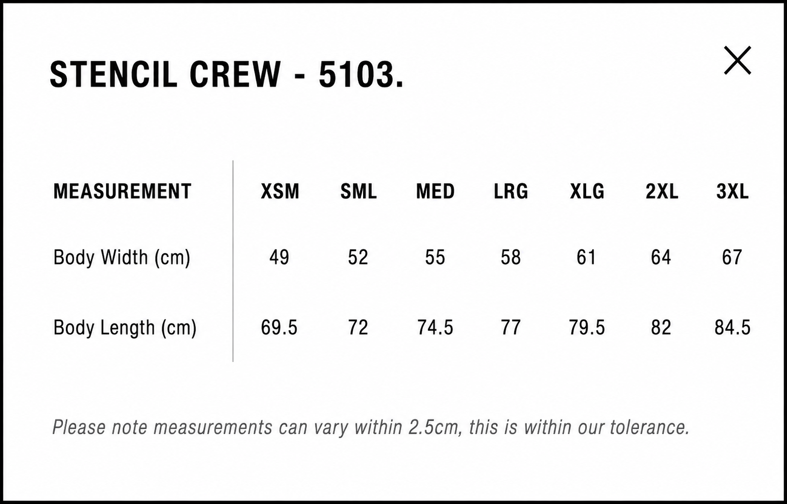 MENS STENCIL CREW- AS COLOURS